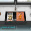 Station de travail d'évier de cuisine en céramique noire matte, profondeur de produit de 33 po, vernis lisse, à copeaux, comprend évier de 10 po avec grille et passoire, construction, rail d'économie d'espace, décoloration, réversible