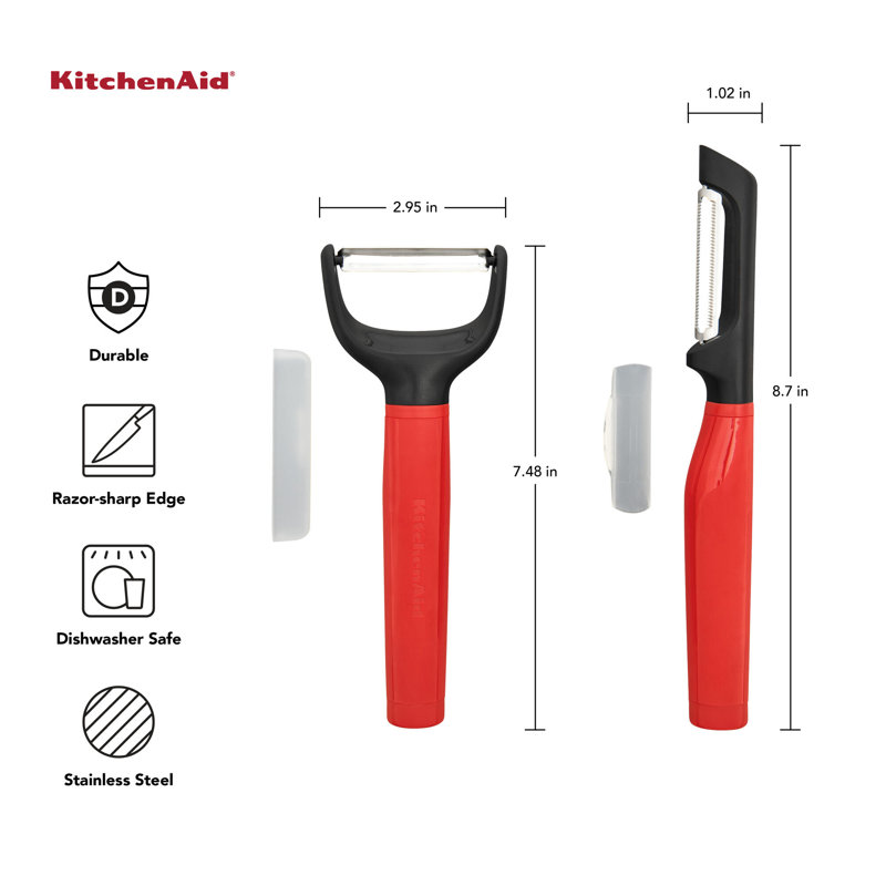  Ensemble éplucheur universel KitchenAid®, Rouge