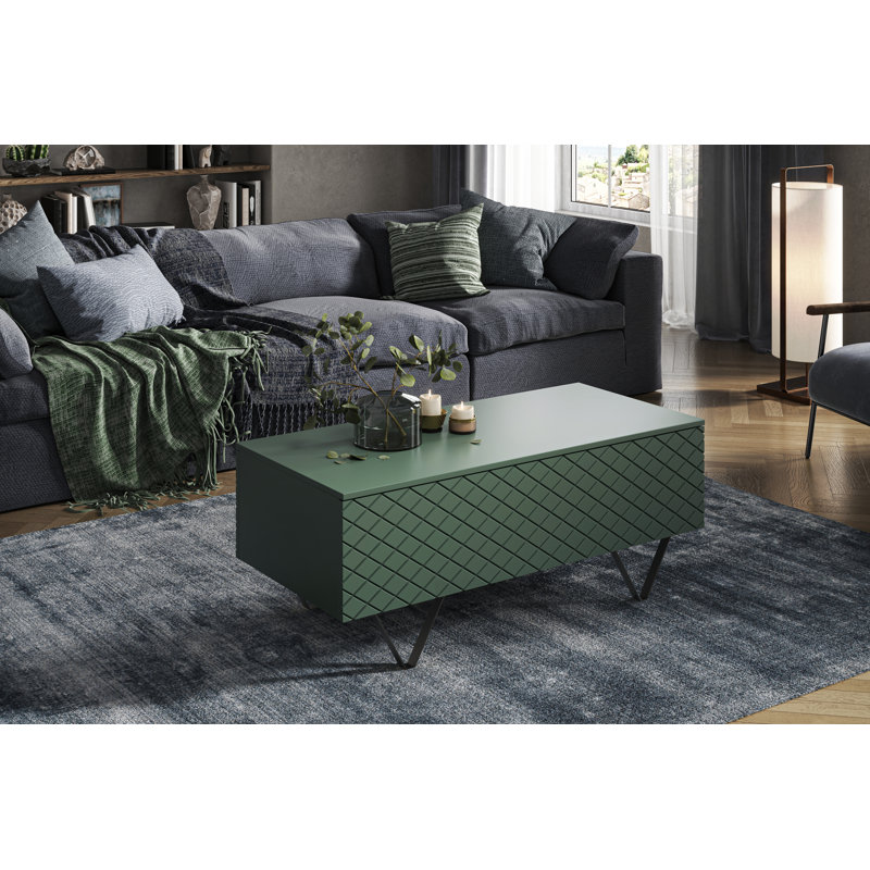 Bansilal Four Leg Coffee Table with Storage, Labrador/Black