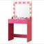 Bureau de coiffeuse avec miroir et lumières, coiffeuse avec grand tiroir, commode de rangement à 1 niveau et 3 modes d'éclairage à luminosité réglable, convient à la chambre à coucher