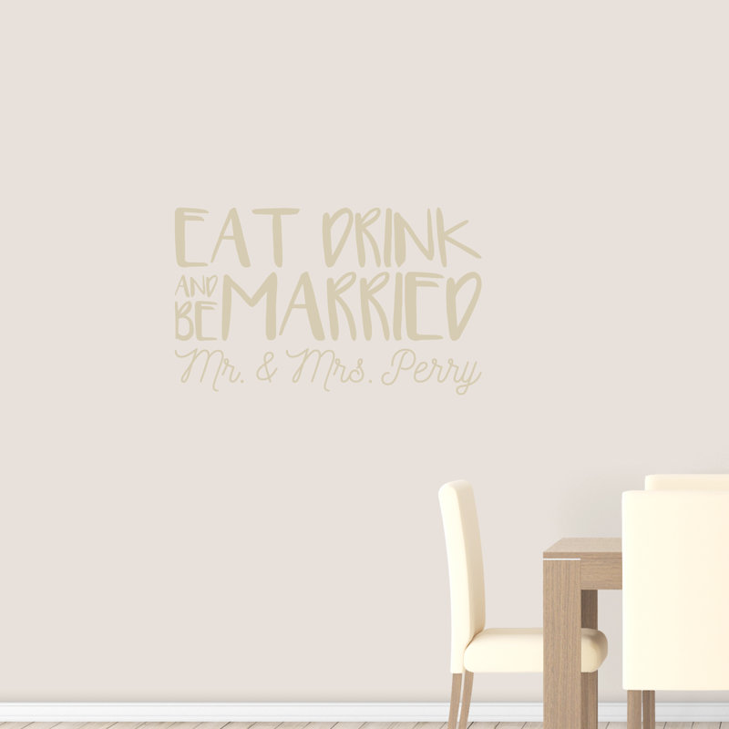 Décalcomanie murale "boisson mangere et be marié", Beige