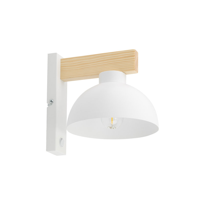 Lorenza 1-Light Dimmable White Armed Sconce