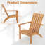 4 chaises Adirondack de patio avec siège incliné et dossier haut pour porche