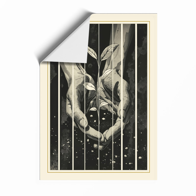 Deer in Starlight Japandi - Framed Print, Unframed, A3 - 42.0 x 29.7 cm