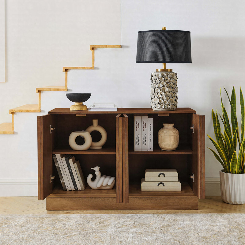 Buffet 43,5 "Mid Century, Natural Wood,Walnut