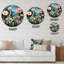 Blue Enchanted Gardens V - Abstract Botanicals Wall Clock-93393972