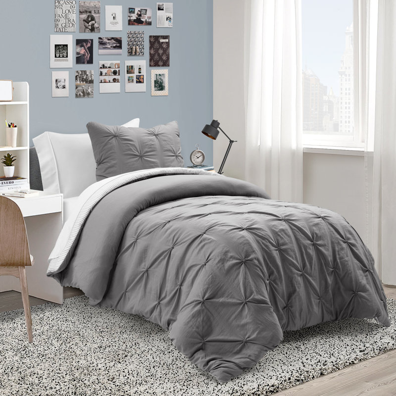 Ravello Microfiber Comforter Set, Twin Extra Long Comforter + 1 Standard Sham, Wheat