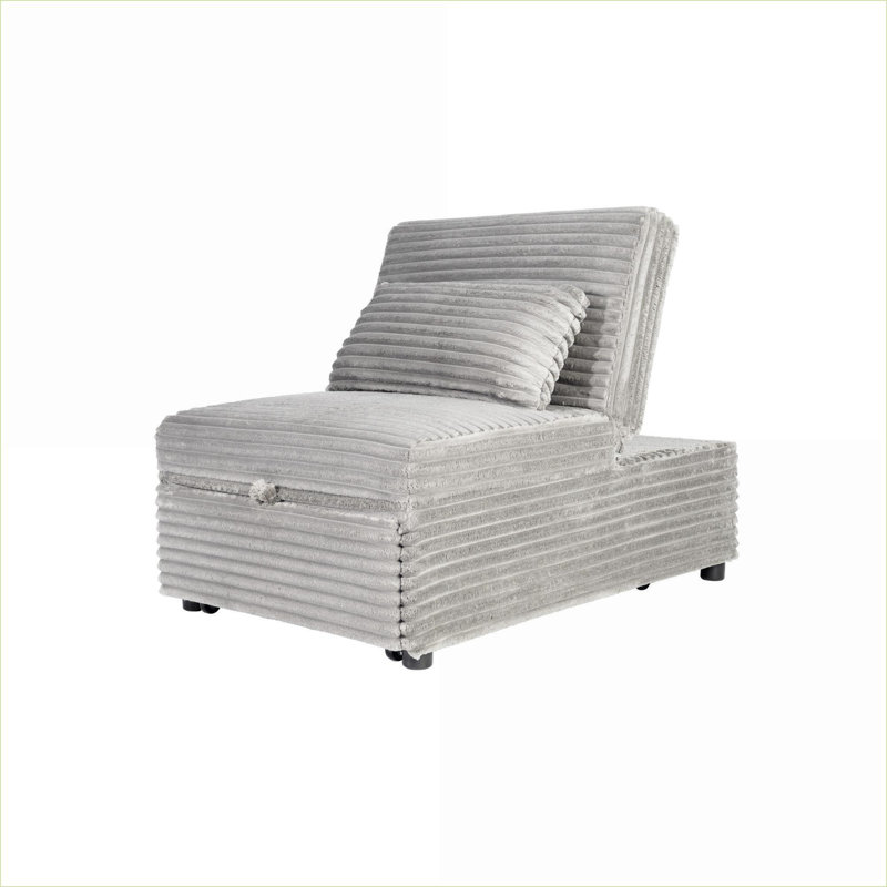 Sofas | Modern Convertible Pull-Out Sleeper Chair Bed, for Small Apartments Guest Rooms, Slate Gray |Grayish|Corduroy