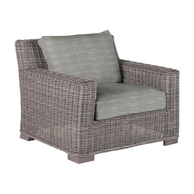 Rustic Woven Lounge Chair, Oyster, Avila Natural White, No Welt