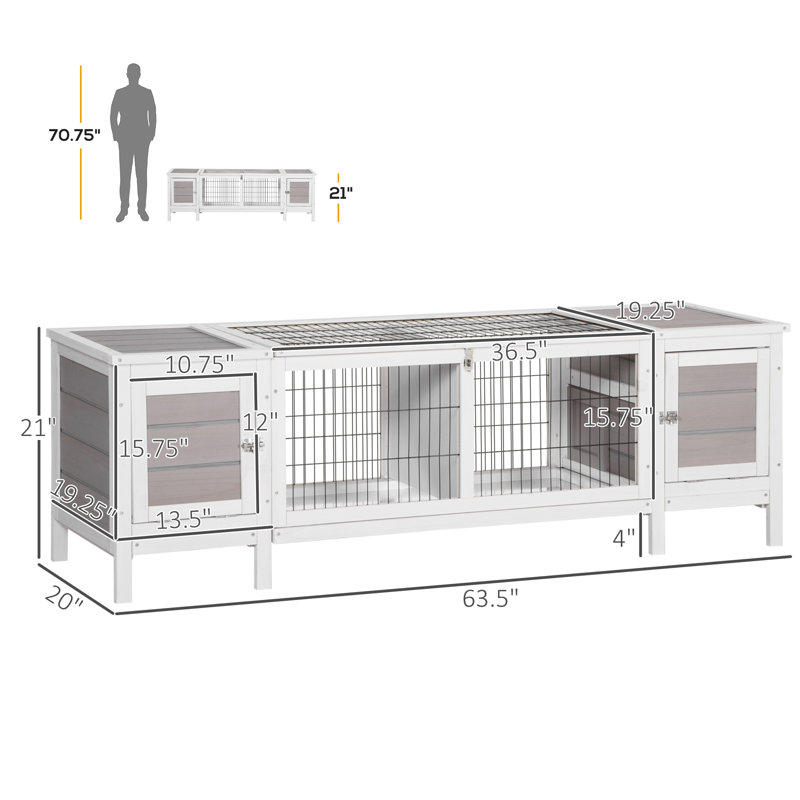 Niche pour animaux avec plateau coulissant et planche divisée pour l'intérieur