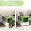 Toilette pour chat entièrement fermée, jaunâtre, maintient un environnement hygiénique, avec entrée avant et bac à litière spacieux, accès par le haut, poignée facile à nettoyer