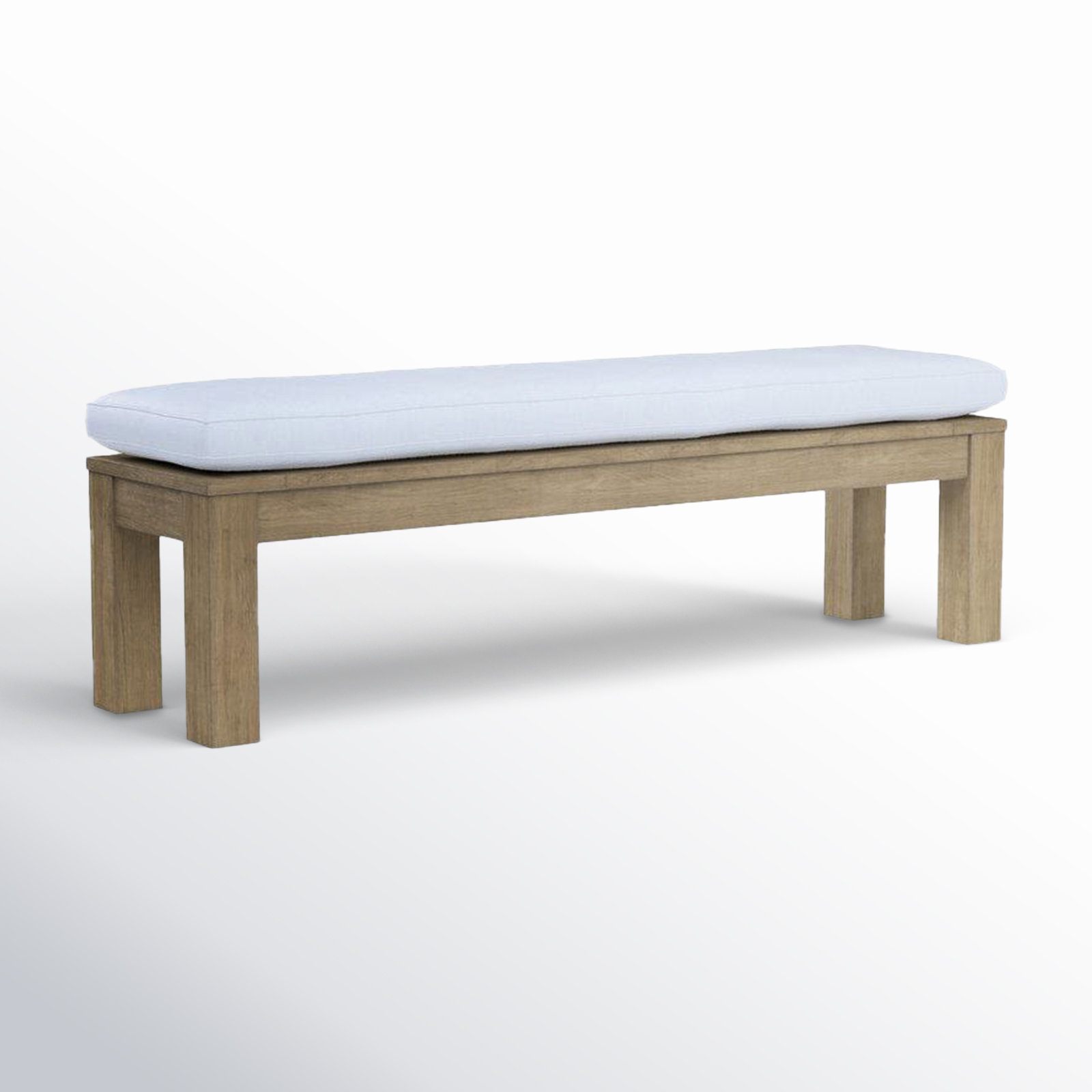 Vienna Coastal Teak Dining Bench, Canvas Natural Sunbrella® Canvas