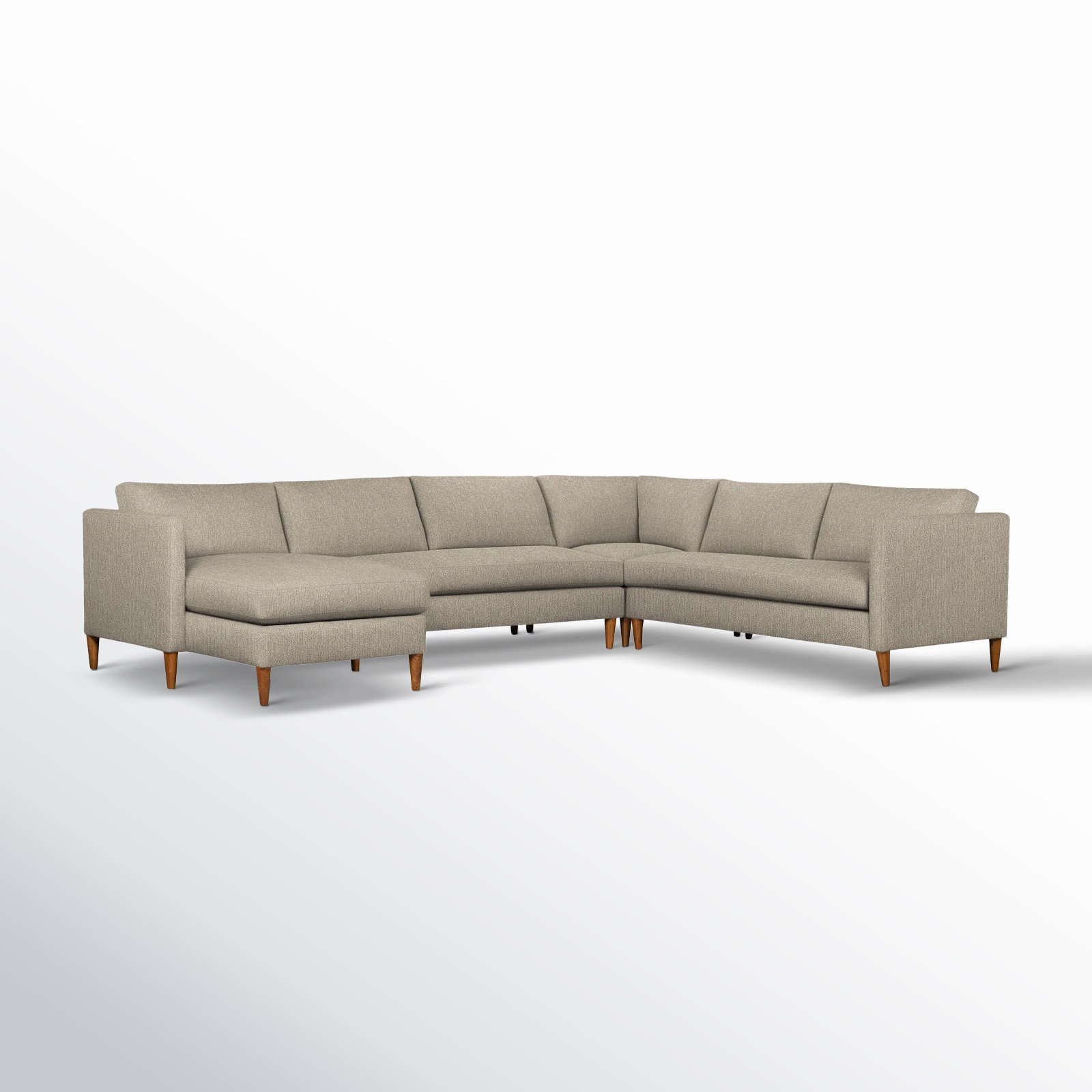 Clifford Chaise Sectional, Left Hand Facing, Davis Chateau Gray Bouclé