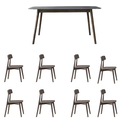 Modern Oak Sintered Dining Table Chairs
