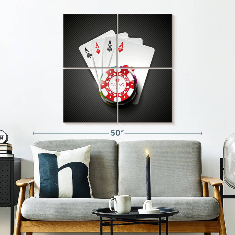 Senne Casino Four Aces, H 32 po x l 32 po