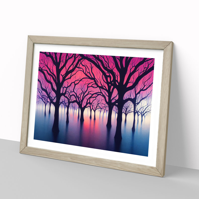 Magnificent Trees - Single Picture Frame Painting, 34cm H x 46cm W x 2cm D, Oak