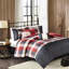 Housse de couette 6 pièces à chevrons dans des tons audacieux et coussins décoratifs-120469460-120469461