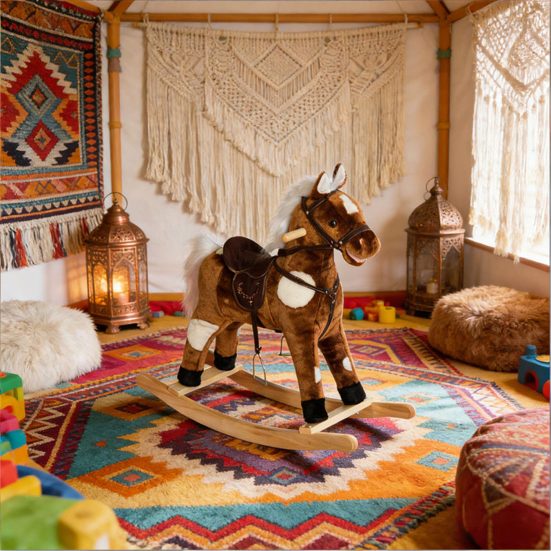 Chaise de cheval à bascule en métal Qab Kids