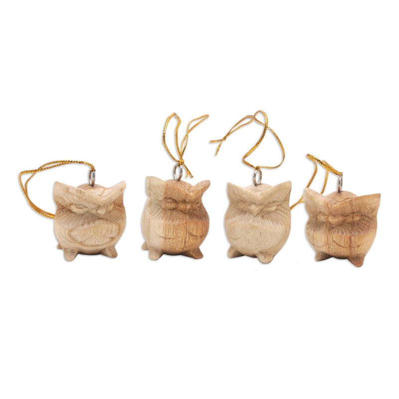 Ensemble de 4 décorations en bois faites à la main The Little Aisle® The Holiday Aisle®