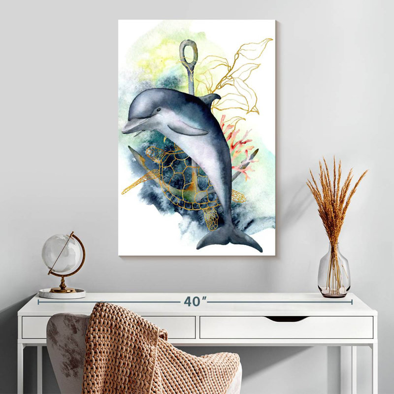 Brampt Dolphin Underwater, 30" H x 20" W