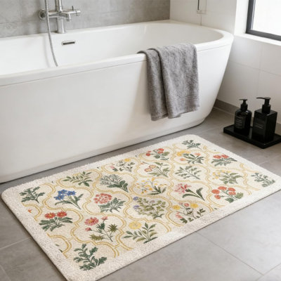 Tapis de salle de bain Spring Floral 32 po x 20 po Wild Flowers