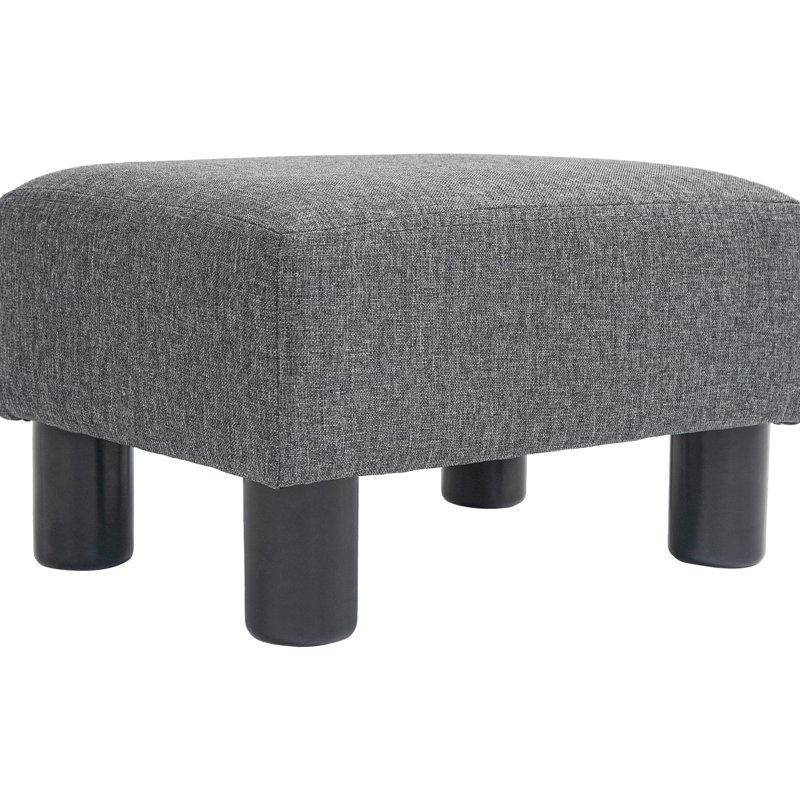 Repose-pieds gris anthracite recouvert de lin, petit pour l'espace intérieur, repos confortable avec revêtement, gris, compact pour tous les styles de maison,