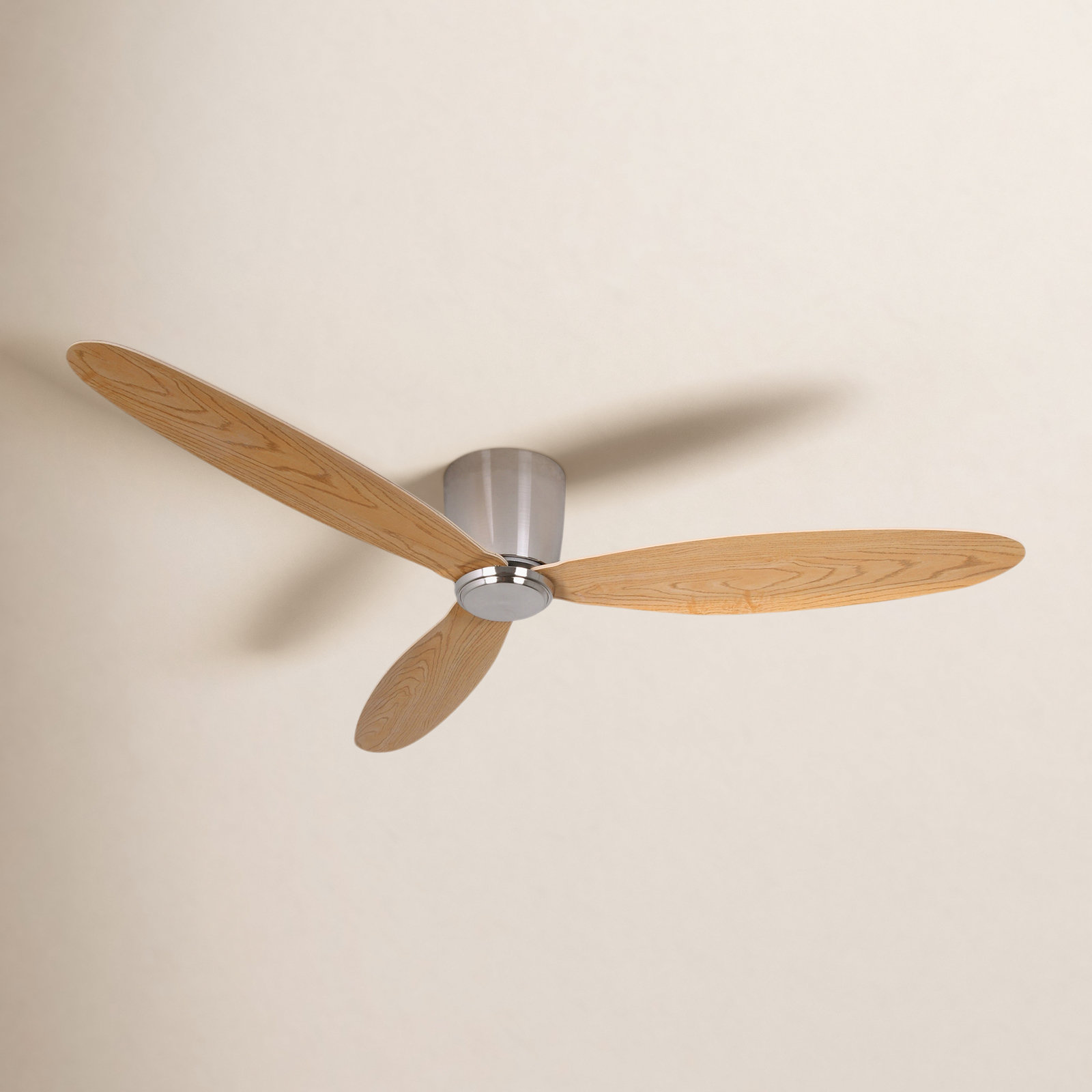 Hardy 3-Blade Flush Mount Ceiling Fan, Brushed Chrome