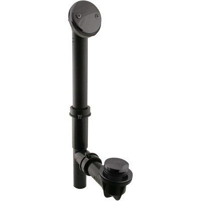 Ensemble de drain de baignoire 14 po en polypropylène noir avec trop-plein à 2 trous