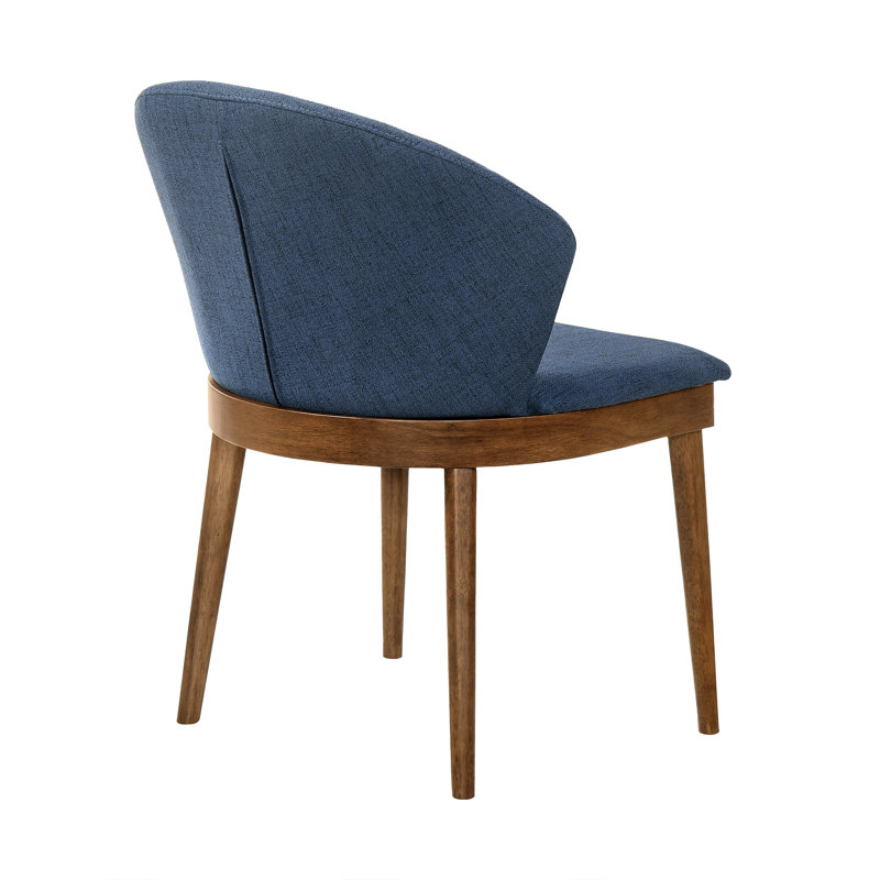 Chaise d'appoint rembourrée Bartu, Noyer, Bleu
