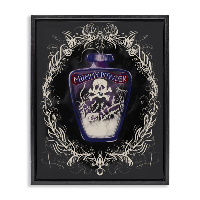 Cadre flottant en pot Mummy Poudre, design par Connie Summers, H 31 po x l 25 po, Cadre flottant noir de jais