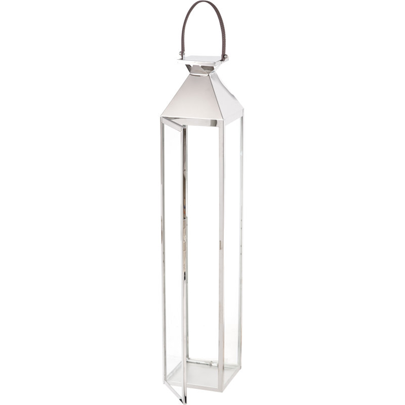 Metal Lantern, Silver, 93cm H x 19cm W x 93cm D
