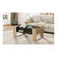 Table basse haute brillance avec 2 tiroirs, table centrale pratique à deux tons avec compartiments cachés, table basse rectangulaire avec tablette de rangement ouverte pour le salon, la chambre à coucher, noir, 41,3 x 23,6 po