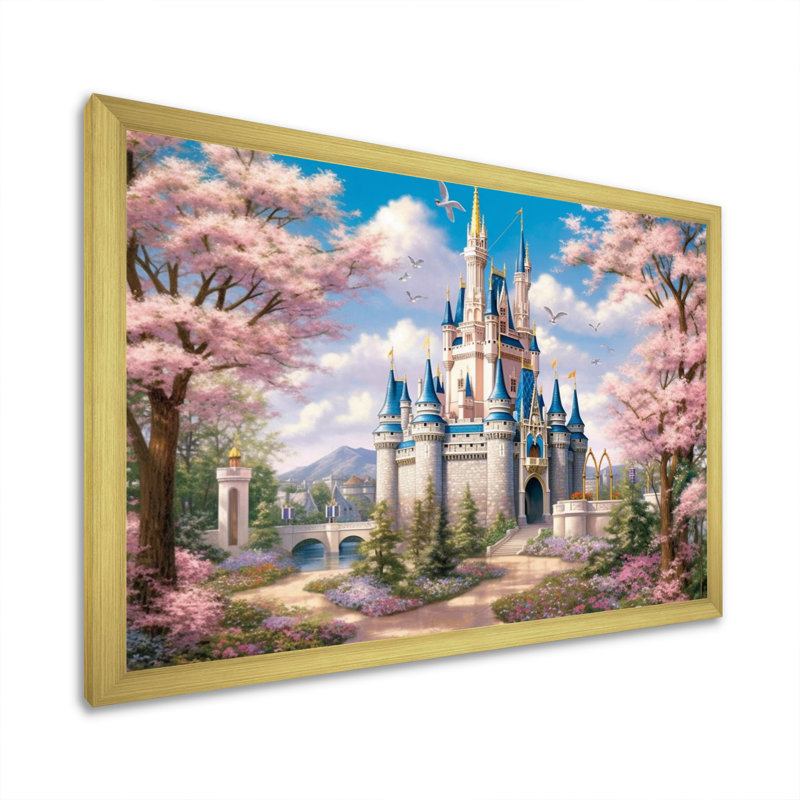 «Enchantment Of Castles - Castles», reproduction sur toile encadrée, H 12 po x l 20 po x P 1 po, Encadrement doré