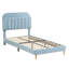 Structure de lit, structure de lit tapissier en velours avec tête de lit bibliothèque, lit pour enfant, pieds de support en acier robuste, assemblage facile, silencieux-1357931600-1357931602