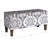 Large Upholstered Rectangular Storage Ottoman Bench With Hinged Lid, Slate Damask