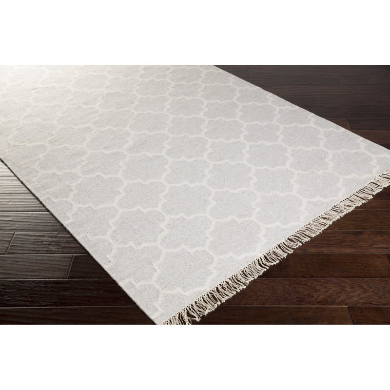 Tapis gris clair handwoven à tissage plat Palladio, Rectangle 3 pi 3 po x 5 pi 3 po
