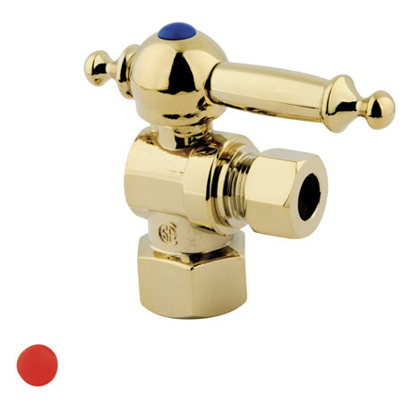 Soupape d'arrêt à angle quart de tour FIP x 3/8 po Kingston Brass Vintage Kingston, Laiton poli