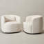 Ensemble de 2 fauteuils demi-tonneau pivotants texturés Sydney Ivory-872191215
