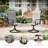 9-Piece Round Patio Dining Set With Swivel Armchairs-936927770-936927768