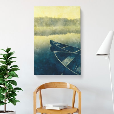 Boats On A Lake - Wrapped Canvas