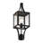 Raeburn 1-Light Outdoor Post Lantern in Matte Black and Weathered Brushed Brass