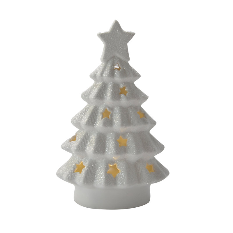 Arbre de Noël à DEL avec étoile, Blanc