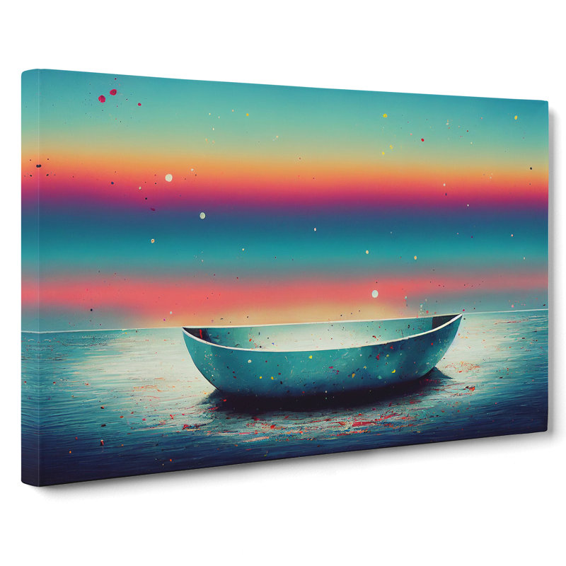 Paint Splatter Boat Vol.3 - Wrapped Canvas, 35cm H x 50cm W x 3cm D