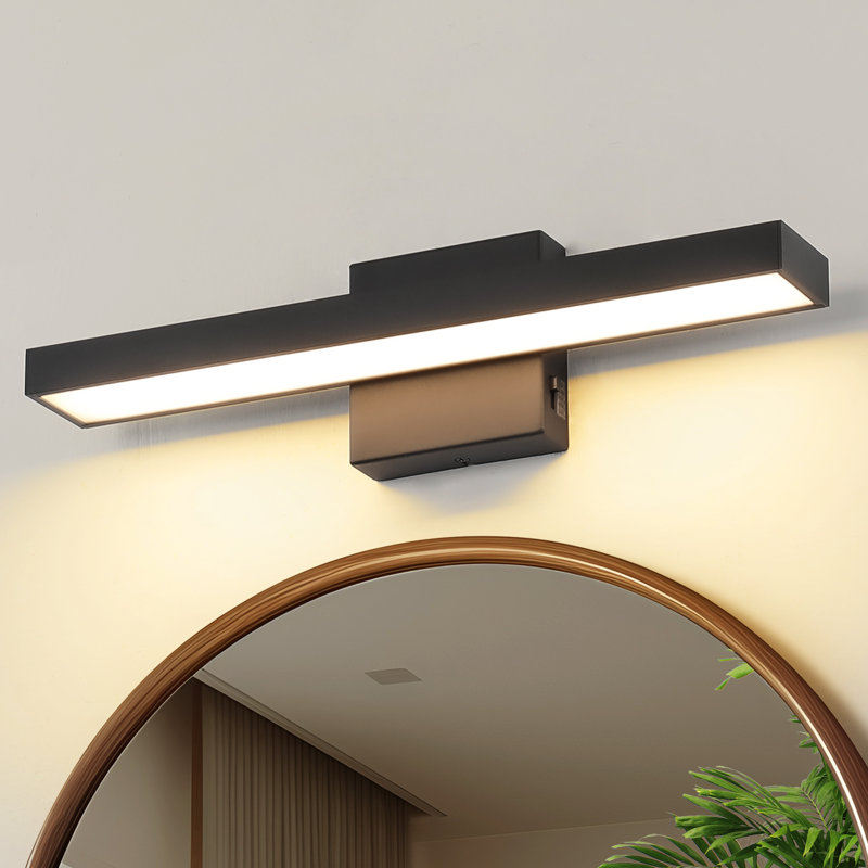 Luminaire à DEL à intensité variable pour meuble-lavabo à DEL 2500K / 3000K / 3500K / 4000K / 5300K, Noir mat