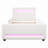 Twin Size upholstered platform bed with drawer, LED light strip, USB port, White-888466561-888466563
