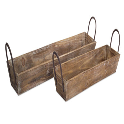 Josepha Wooden 2 Piece Coffee Table Tray Set