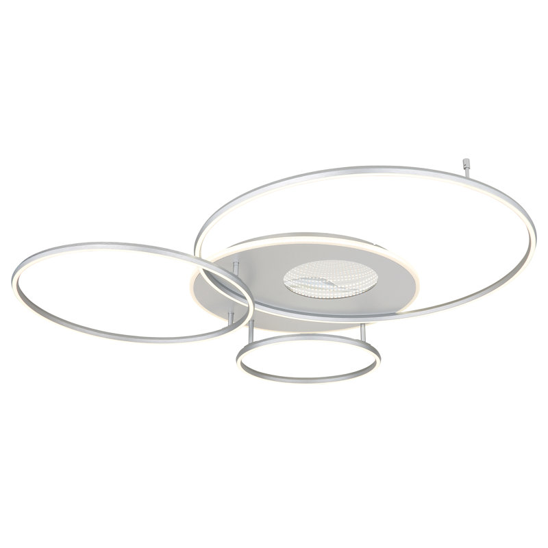 Cuthburt Plastic LED Flush Mount, Silver, Silver