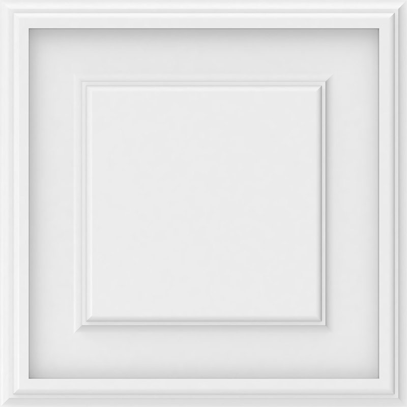 Panneau mural surélevé en PVC blanc Legacy, H 14 po x l 14 po x P 0,63 po