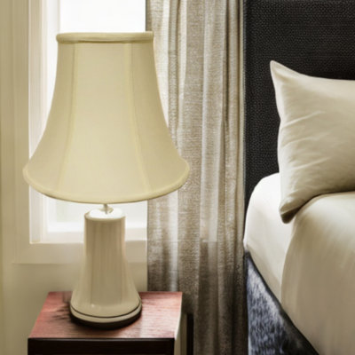 White Monay Shantung Silk Bell Lamp Shade