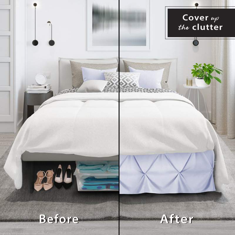 Tailored Bed Skirt, King, Ice Blue